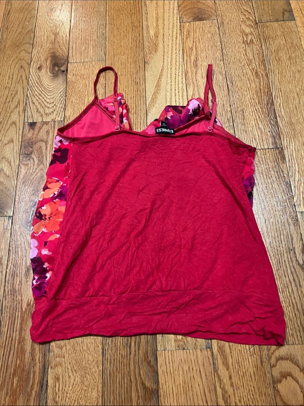 Express Pink Floral Ruffle Cami - Picture 3 of 3